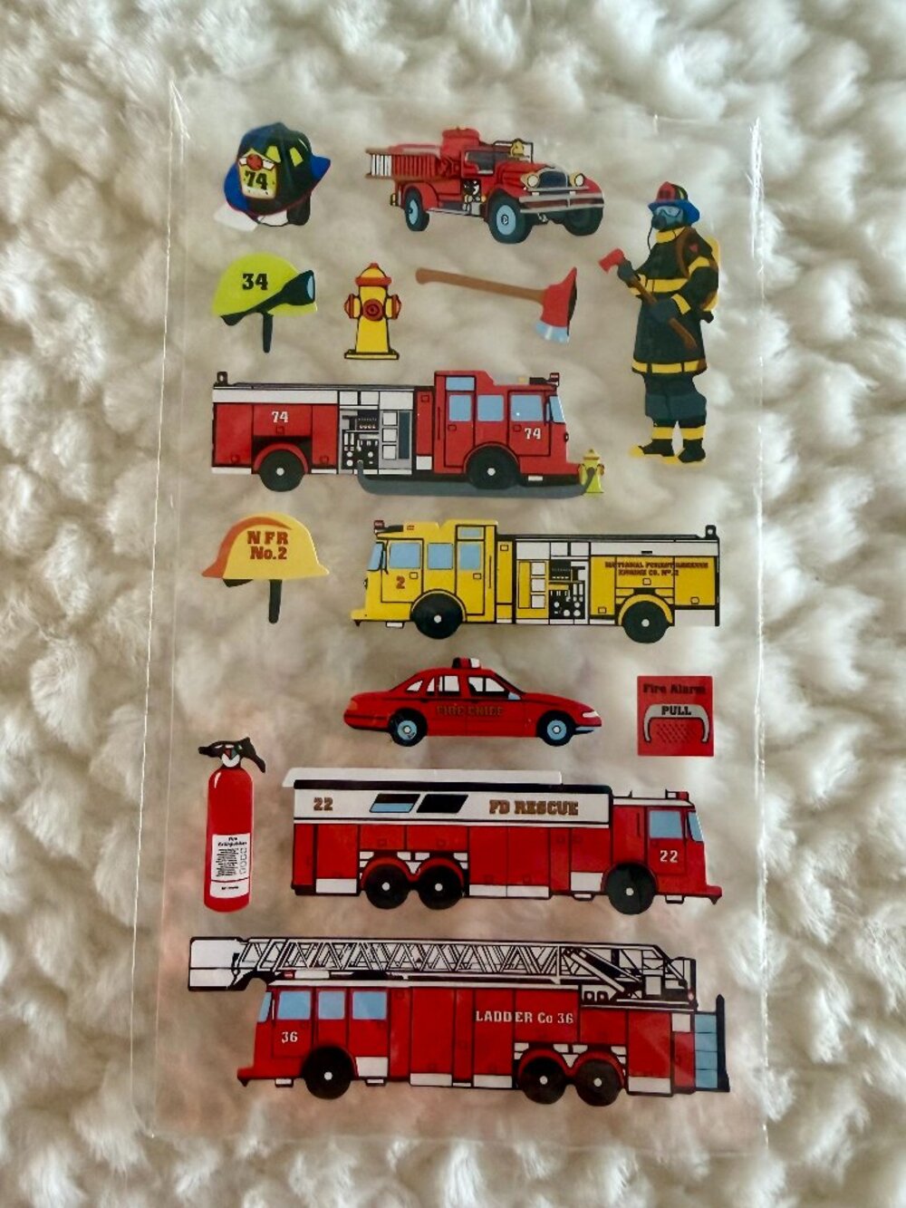 Firefighter Firefighting Fire Truck Stickers- Unused